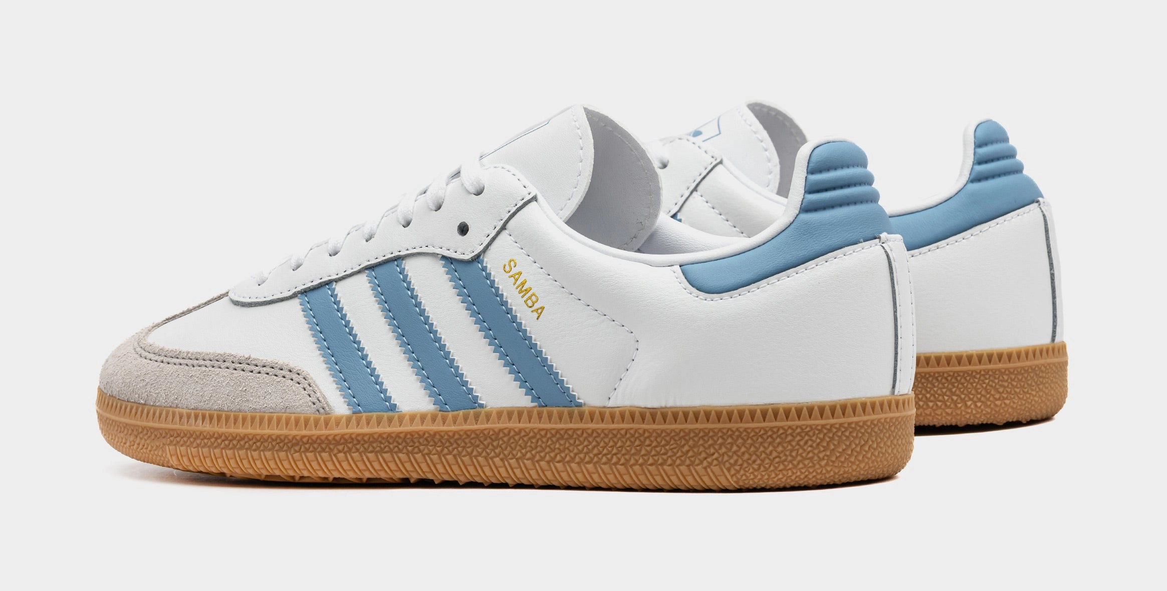 Samba OG Grade School Lifestyle Shoes (Cloud White/Bright Royal) T-toe casual trainers