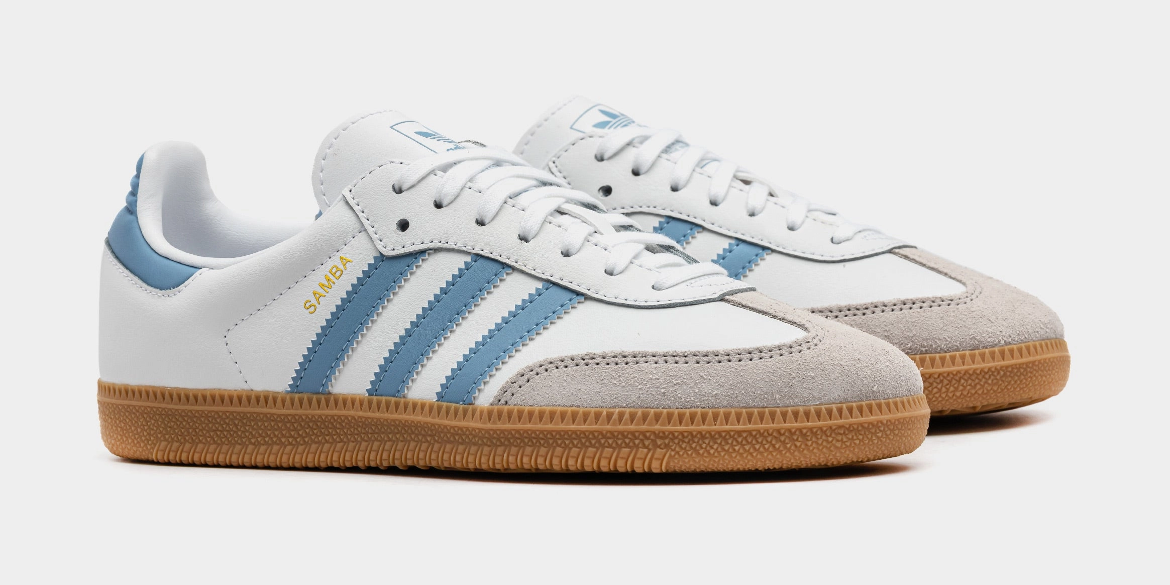 Samba OG Grade School Lifestyle Shoes (Cloud White/Bright Royal) T-toe casual trainers