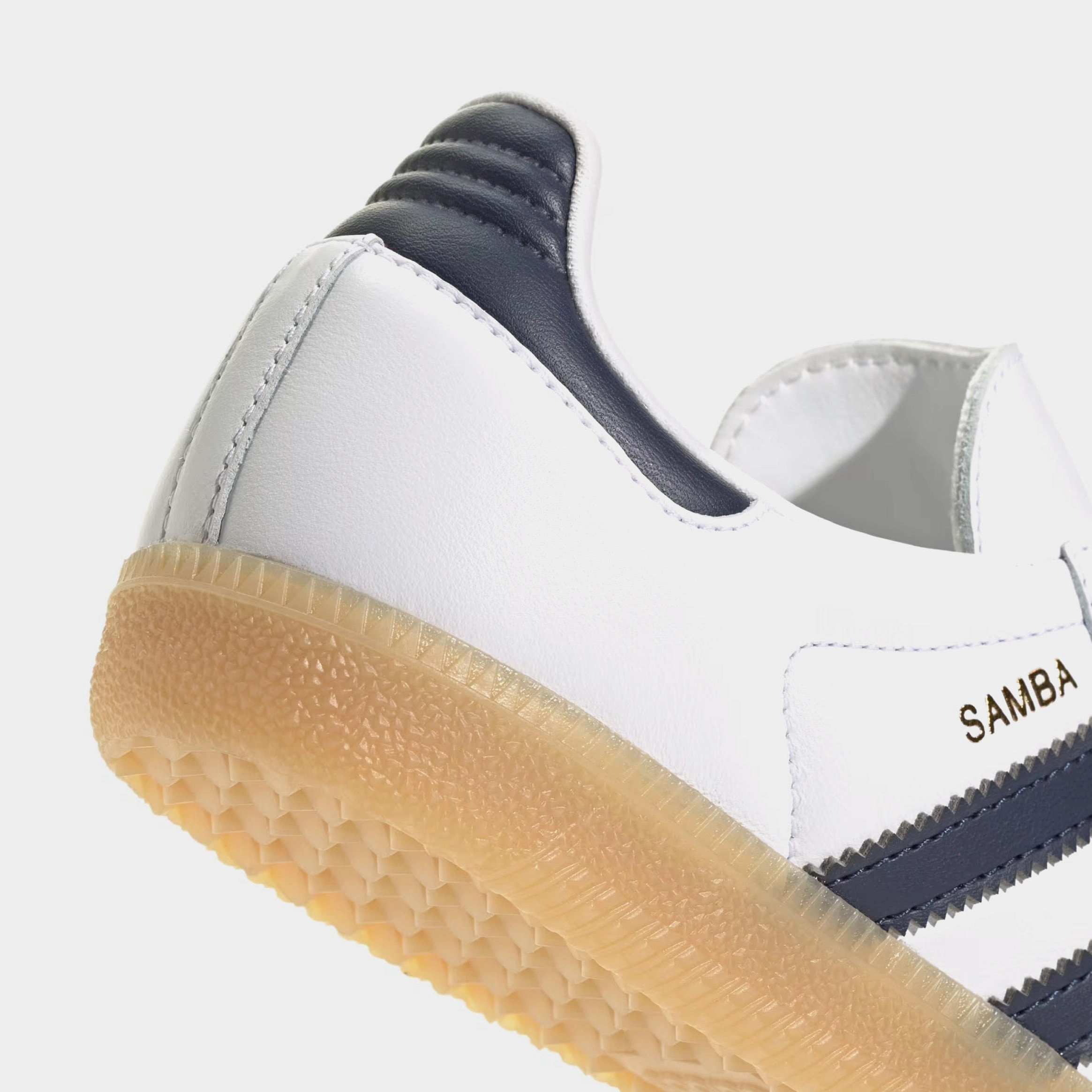 Samba OG Grade School Lifestyle Shoes (Cloud White/Collegiate Navy/Gum) T-toe casual trainers