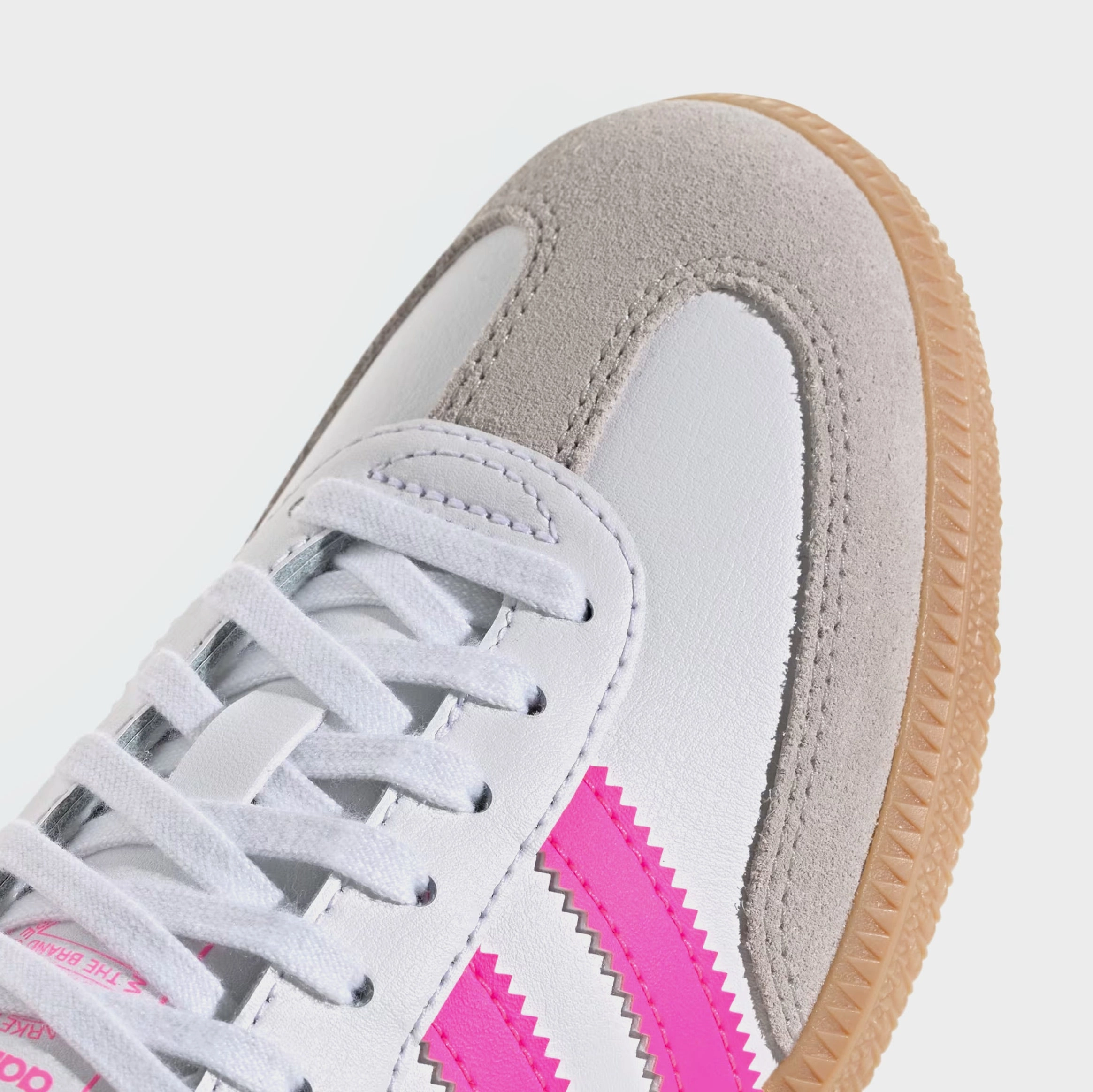 Samba OG Grade School Lifestyle Shoes (Cloud White/Lucid Pink/Gum) T-toe casual trainers