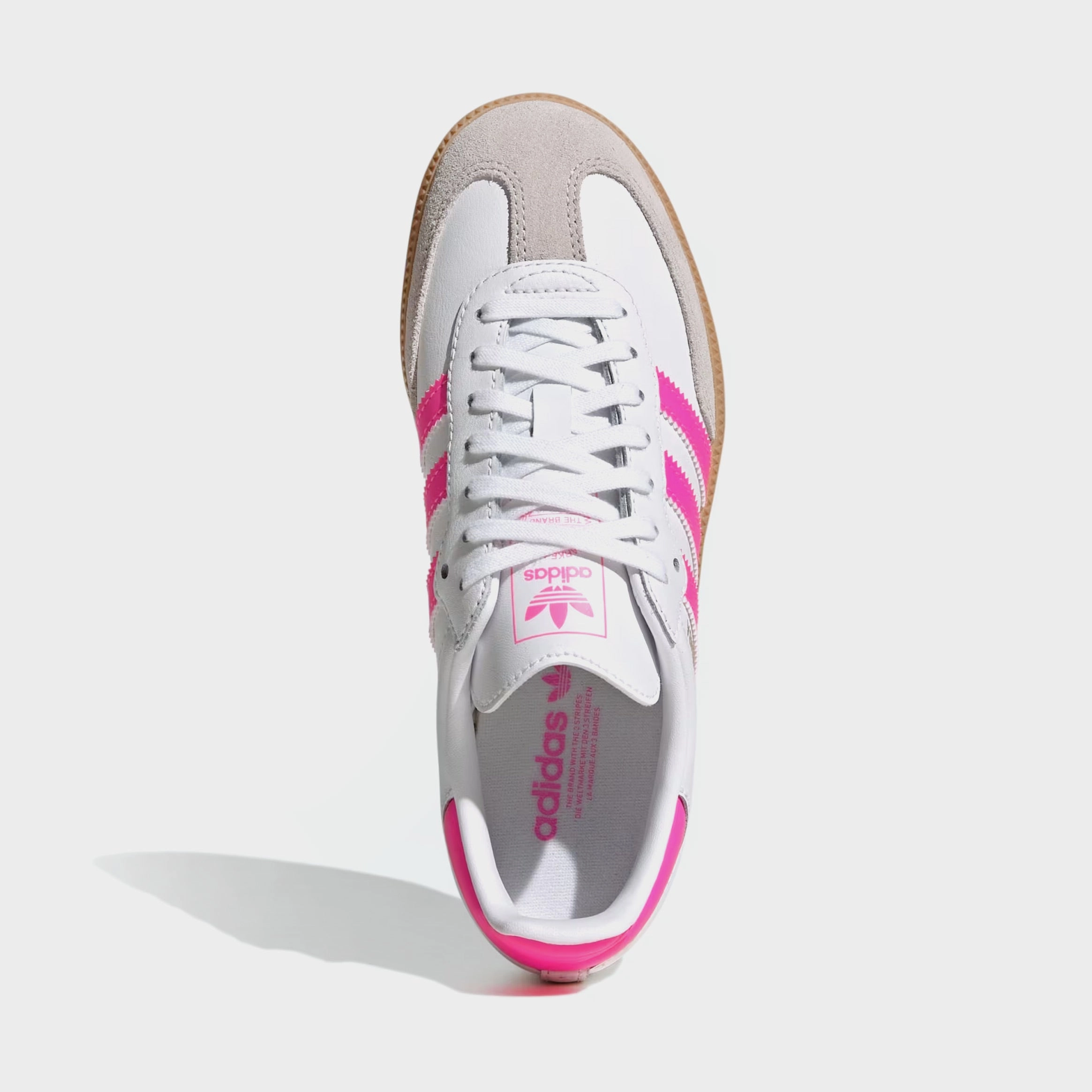 Samba OG Grade School Lifestyle Shoes (Cloud White/Lucid Pink/Gum) T-toe casual trainers