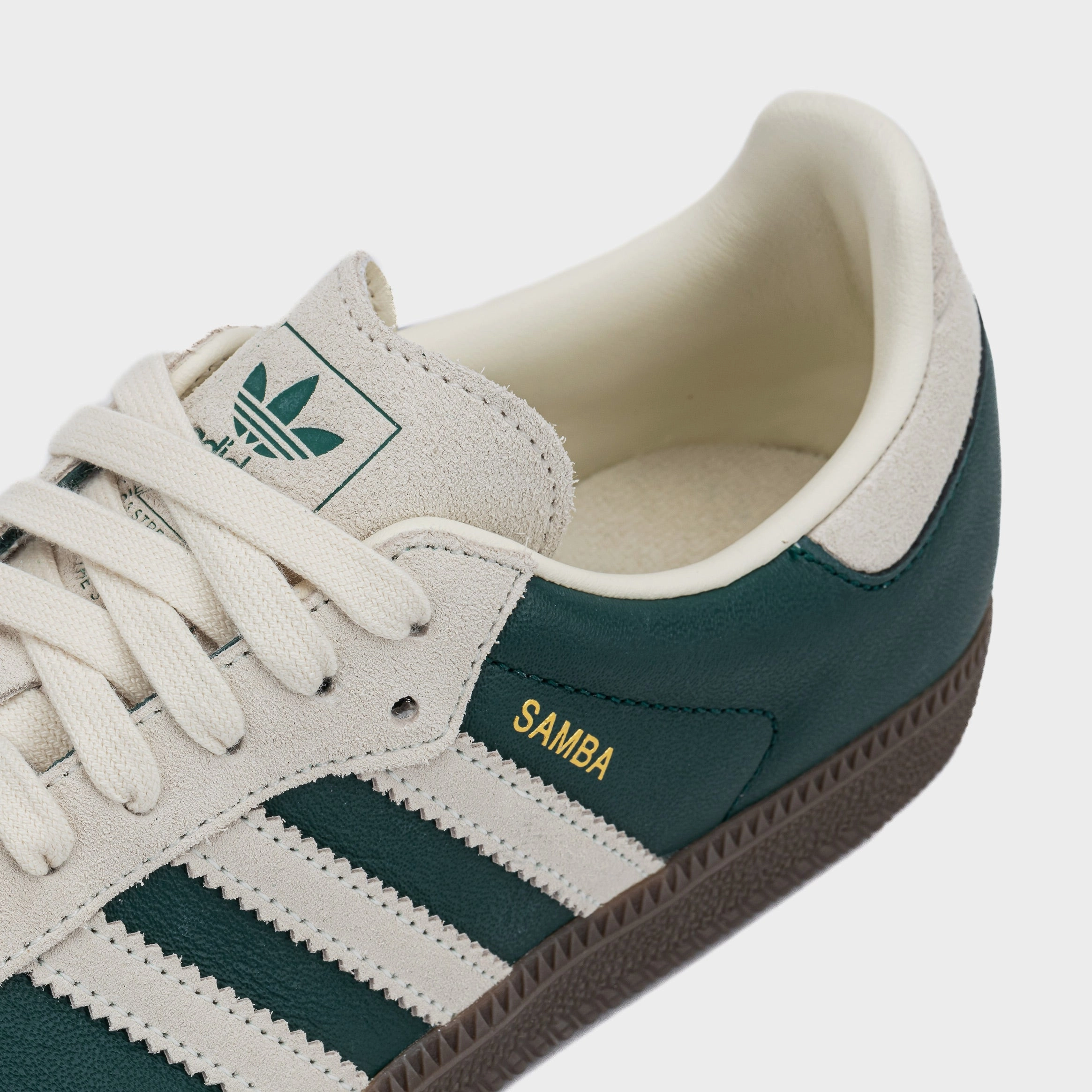 Samba OG Grade School Lifestyle Shoes (Dark Green/Beige) T-toe casual trainers
