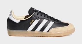 Samba OG Grade School Lifestyle Shoes (White/Black/Beige) Adidas Samba shoes with iconic T-toe design