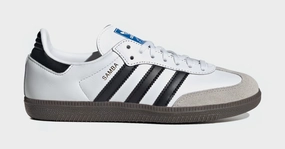Samba OG Grade School Lifestyle Shoes (White/Black) Adidas Samba shoes with iconic T-toe design