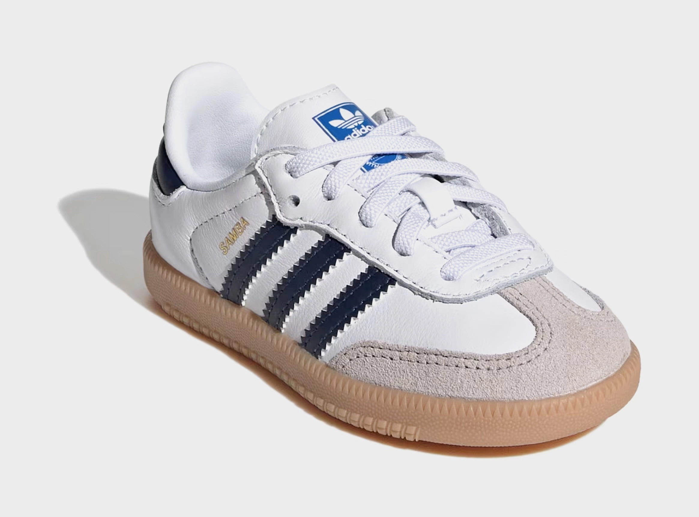 Samba OG Infant Toddler Lifestyle Shoes (Cloud White/Night Indigo/Gum) T-toe casual trainers