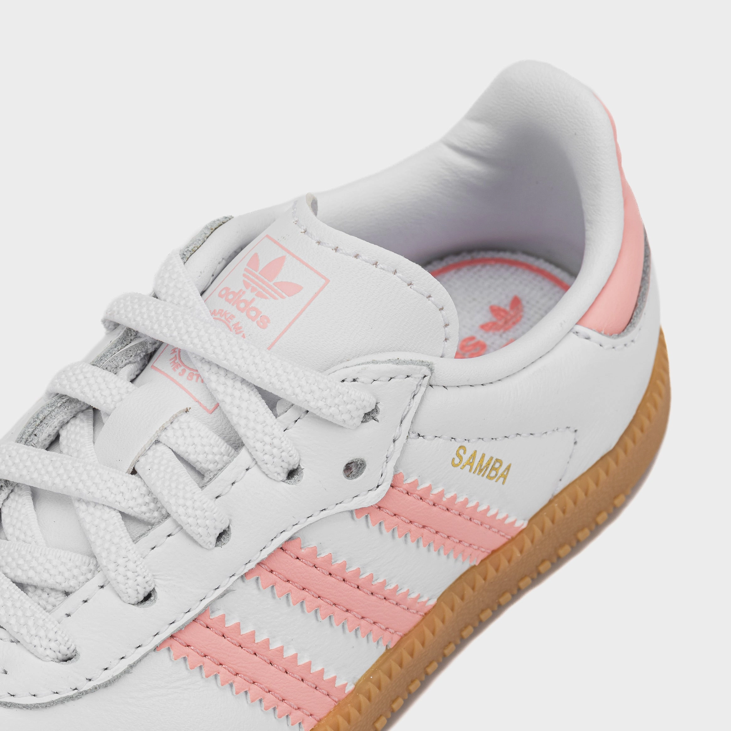 Samba OG Infant Toddler Lifestyle Shoes (White/Coral Pink) T-toe casual trainers