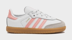 Samba OG Infant Toddler Lifestyle Shoes (White/Coral Pink) Adidas Samba shoes with iconic T-toe design