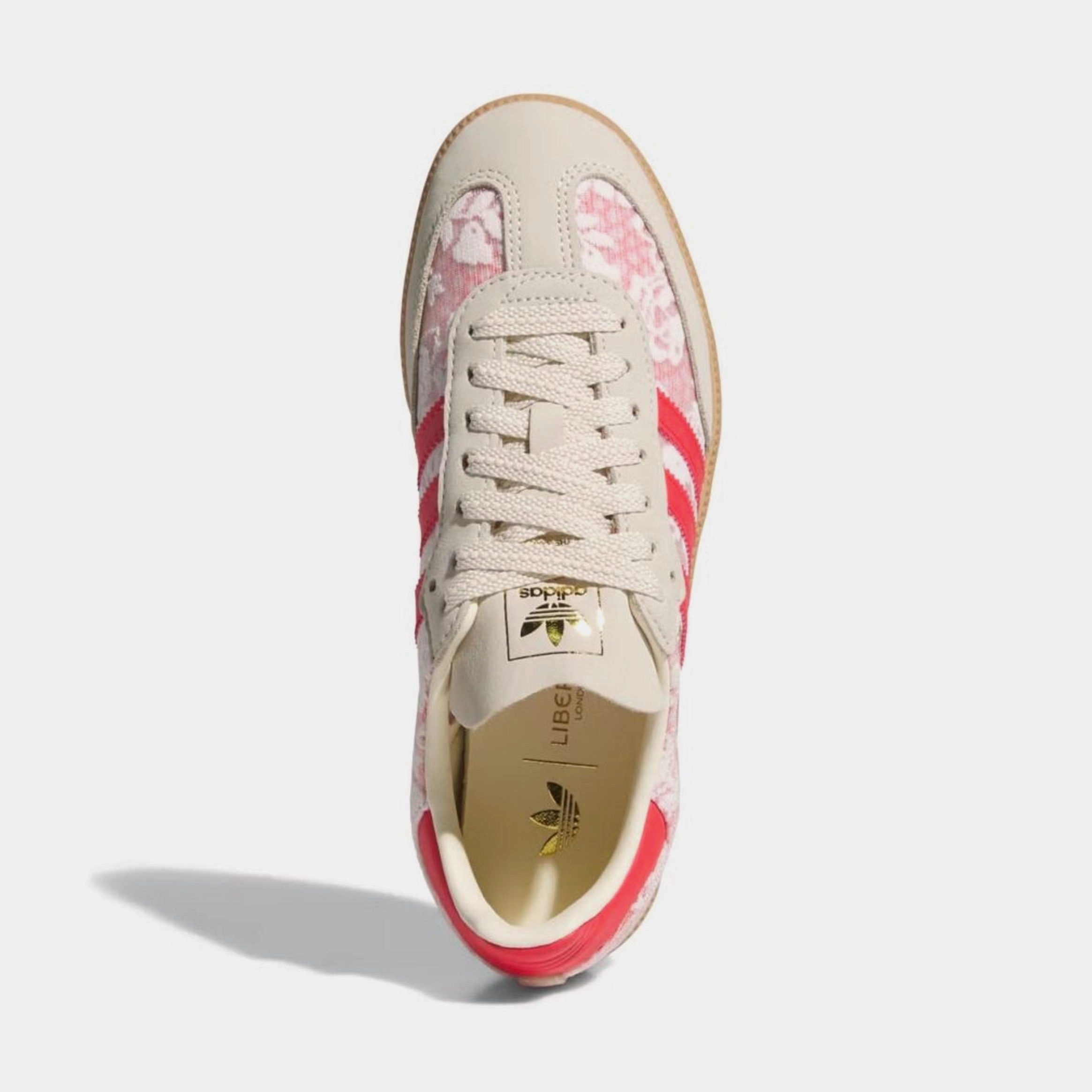 Samba OG Liberty London Womens Lifestyle Shoes (Footwear White/Cream White/Better Scarlet) T-toe casual trainers