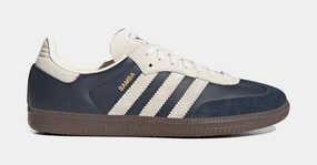 Samba OG Mens Lifestyle Shoes (Aurora Ink/Cream White/Gum) Adidas Samba shoes with iconic T-toe design