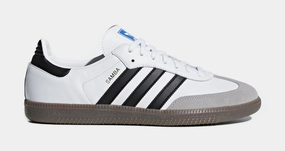 Samba OG Mens Lifestyle Shoes (Cloud White/Core Black/Gum) Adidas Samba shoes with iconic T-toe design