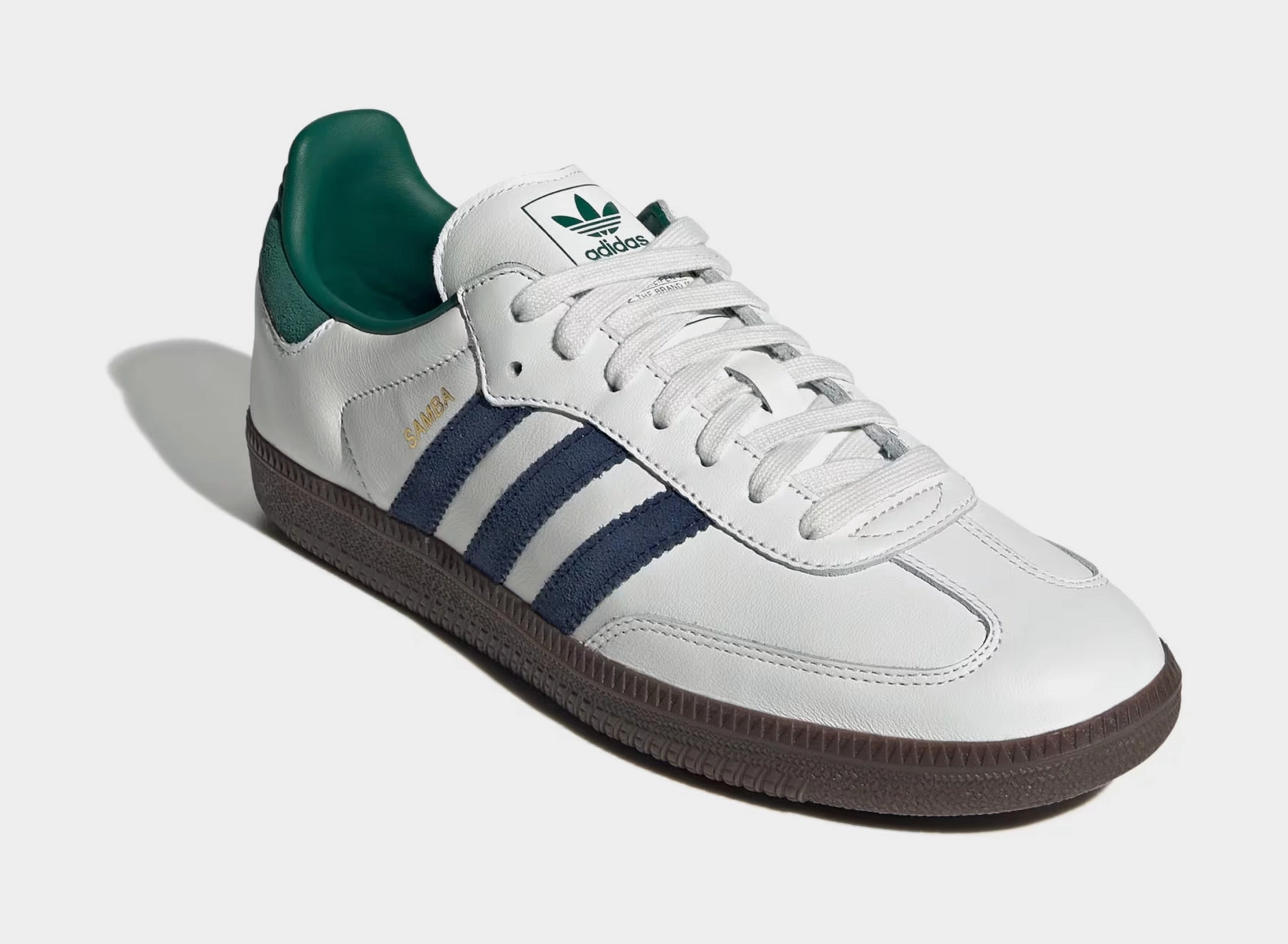 Samba OG Mens Lifestyle Shoes (Core Black/Cloud White/Collegiate Green) T-toe casual trainers
