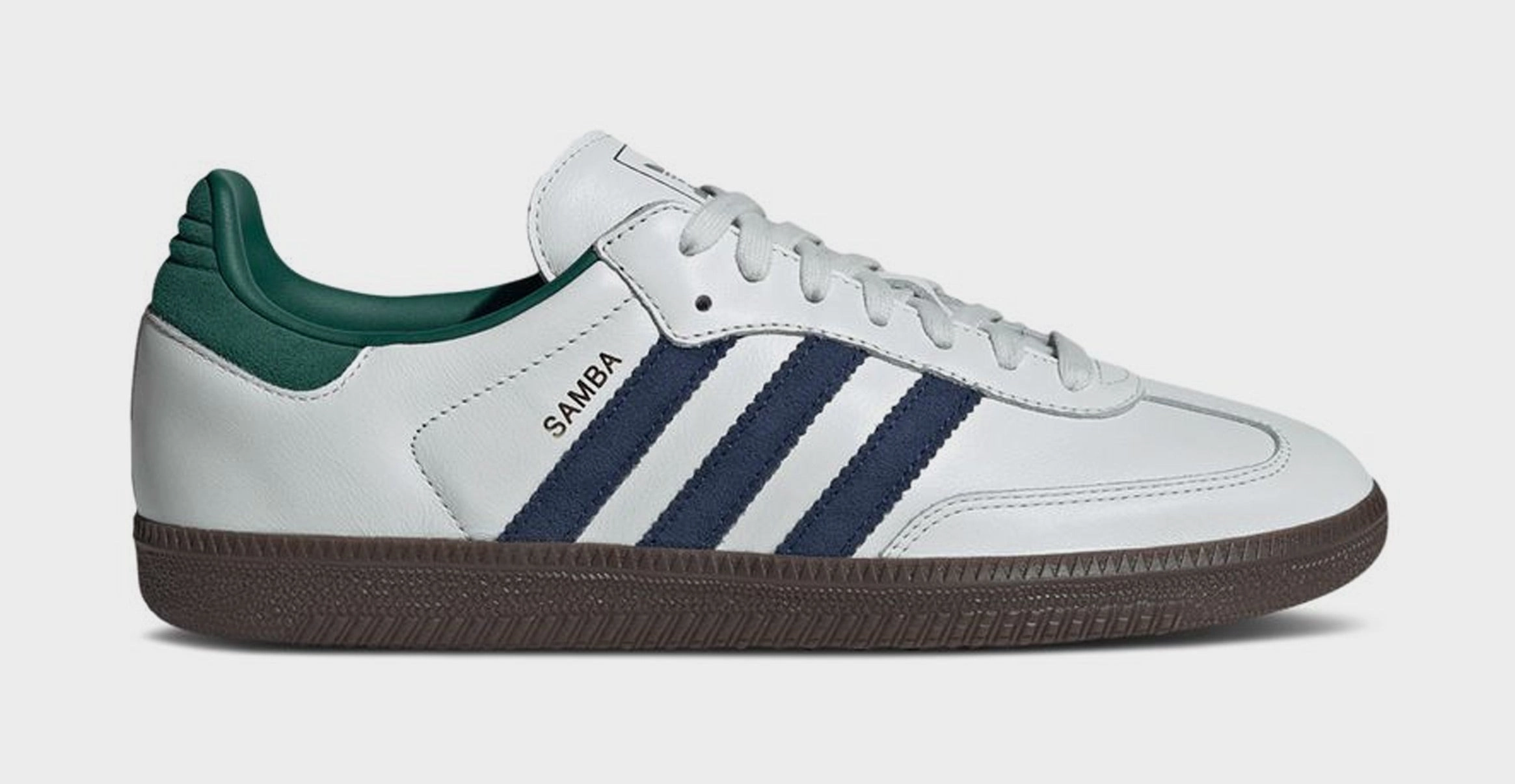 Samba OG Mens Lifestyle Shoes (Core Black/Cloud White/Collegiate Green) Adidas Samba shoes with iconic T-toe design