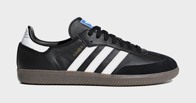 Samba OG Mens Lifestyle Shoes (Core Black/Cloud White/Gum) Adidas Samba shoes with iconic T-toe design