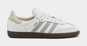 Samba OG Mens Lifestyle Shoes (Core White/Grey Two/Cream White) Adidas Samba shoes with iconic T-toe design