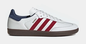 Samba OG Mens Lifestyle Shoes (White/Red/Blue) Adidas Samba shoes with iconic T-toe design