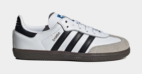 Samba OG Preschool Lifestyle Shoes (Cloud White/Core Black/Gum) Adidas Samba shoes with iconic T-toe design