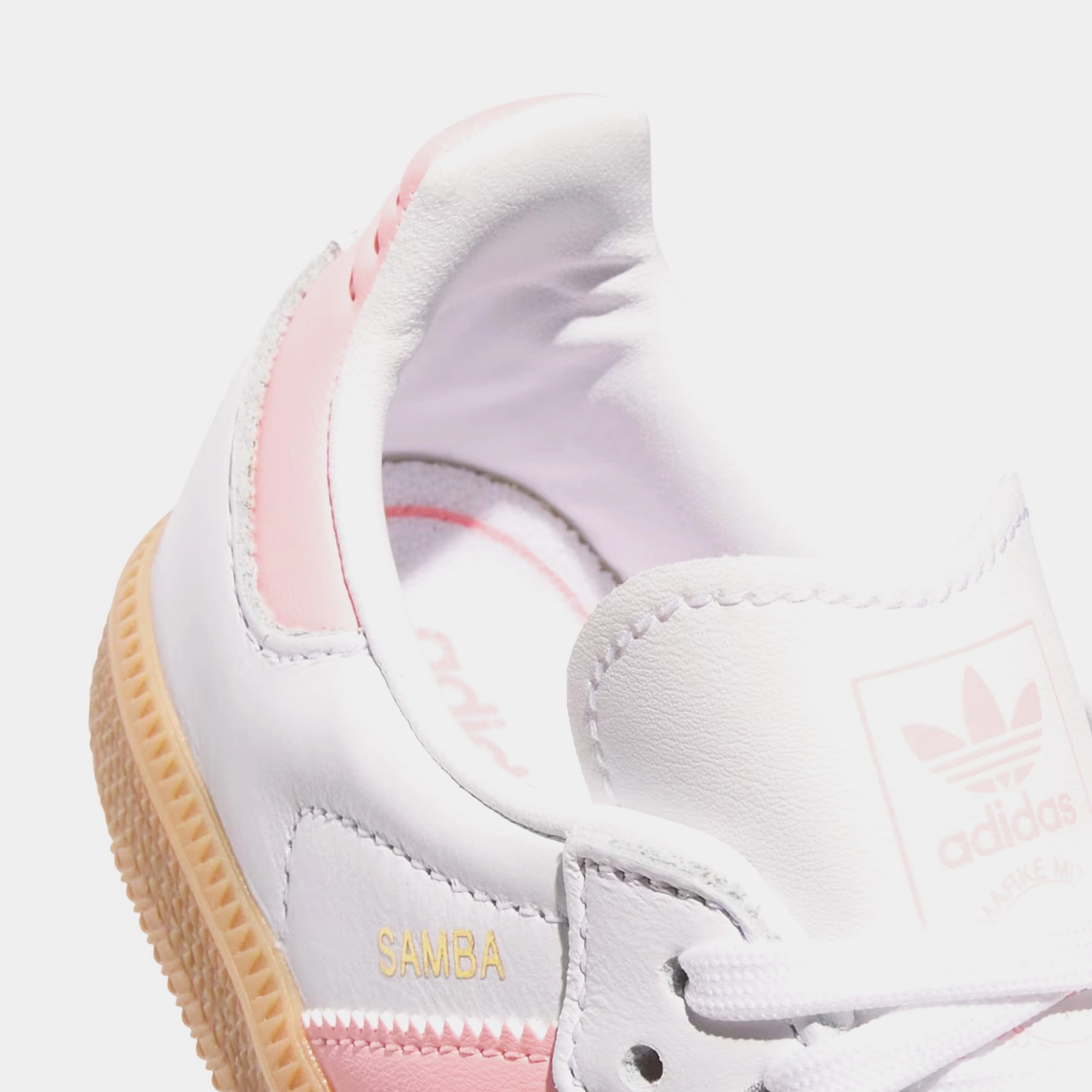 Samba OG Preschool Lifestyle Shoes (Cloud White/Semi Pink Spark/Gum) T-toe casual trainers