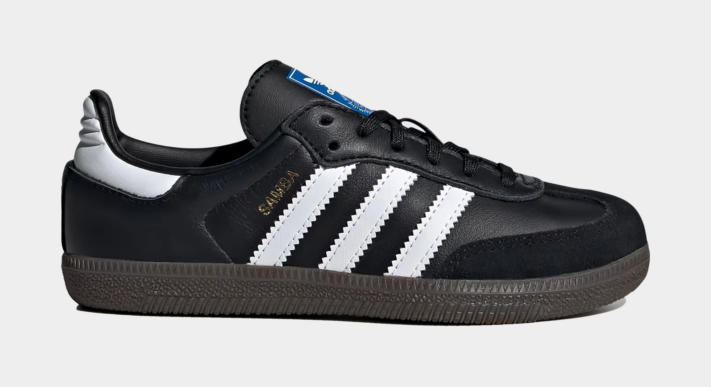 Samba OG Preschool Lifestyle Shoes (Core Black/Cloud White) Adidas Samba shoes with iconic T-toe design