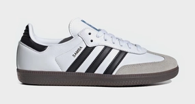 Samba OG Womens Lifestyle Shoes (Cloud White/Core Black/Gum) Adidas Samba shoes with iconic T-toe design