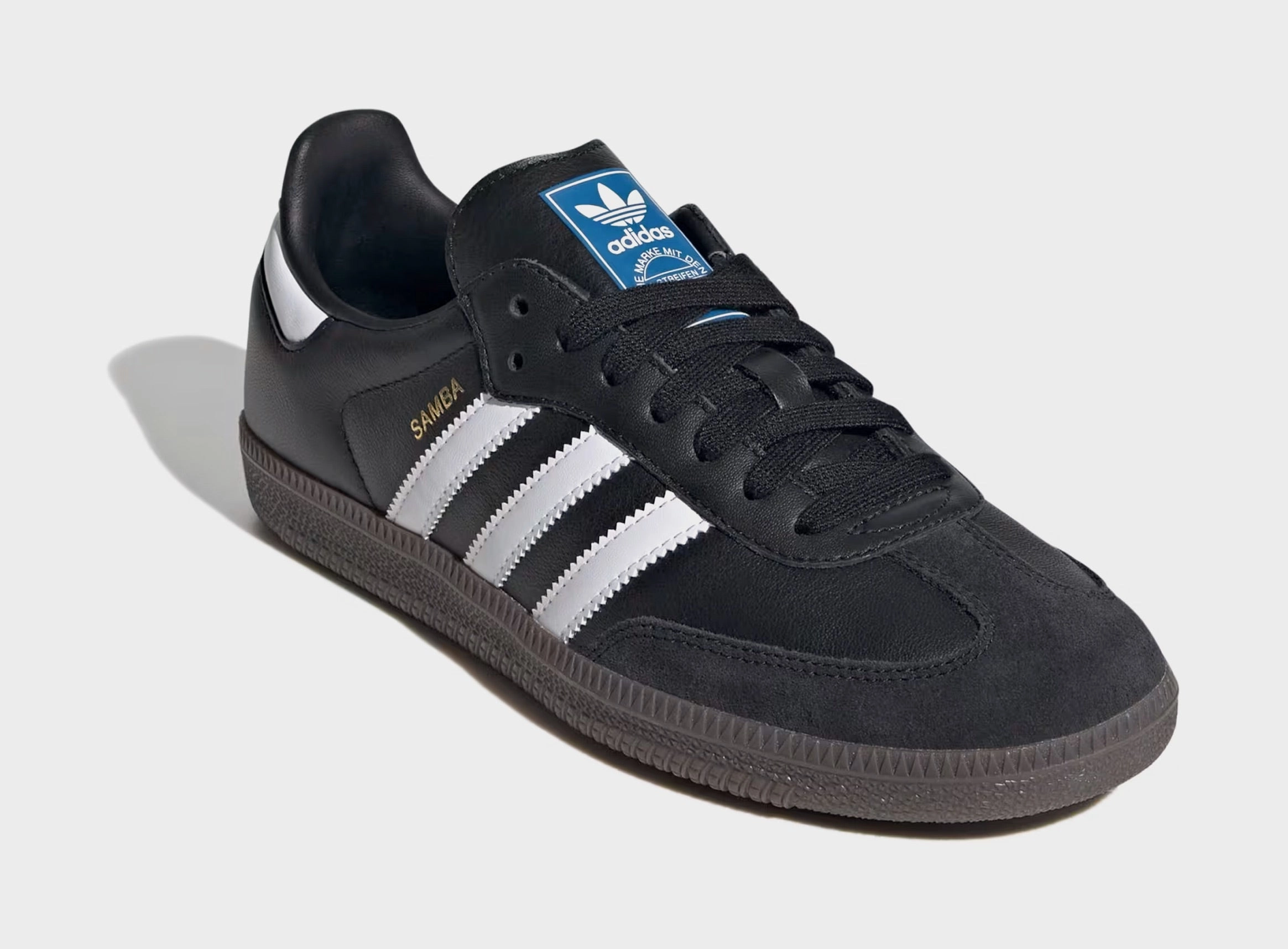 Samba OG Womens Lifestyle Shoes (Core Black/Cloud White/Gum) T-toe casual trainers