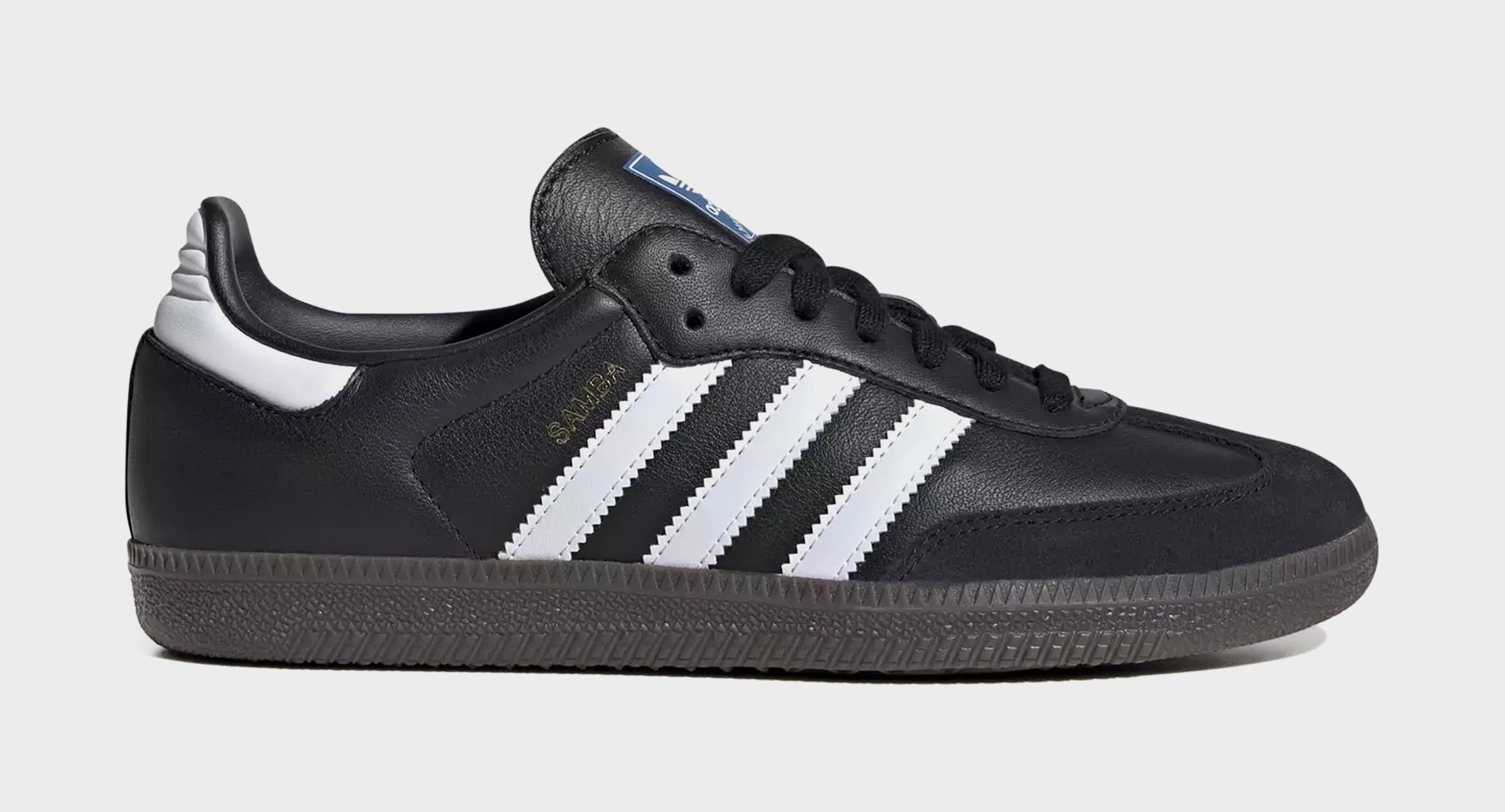 Samba OG Womens Lifestyle Shoes (Core Black/Cloud White/Gum) Adidas Samba shoes with iconic T-toe design