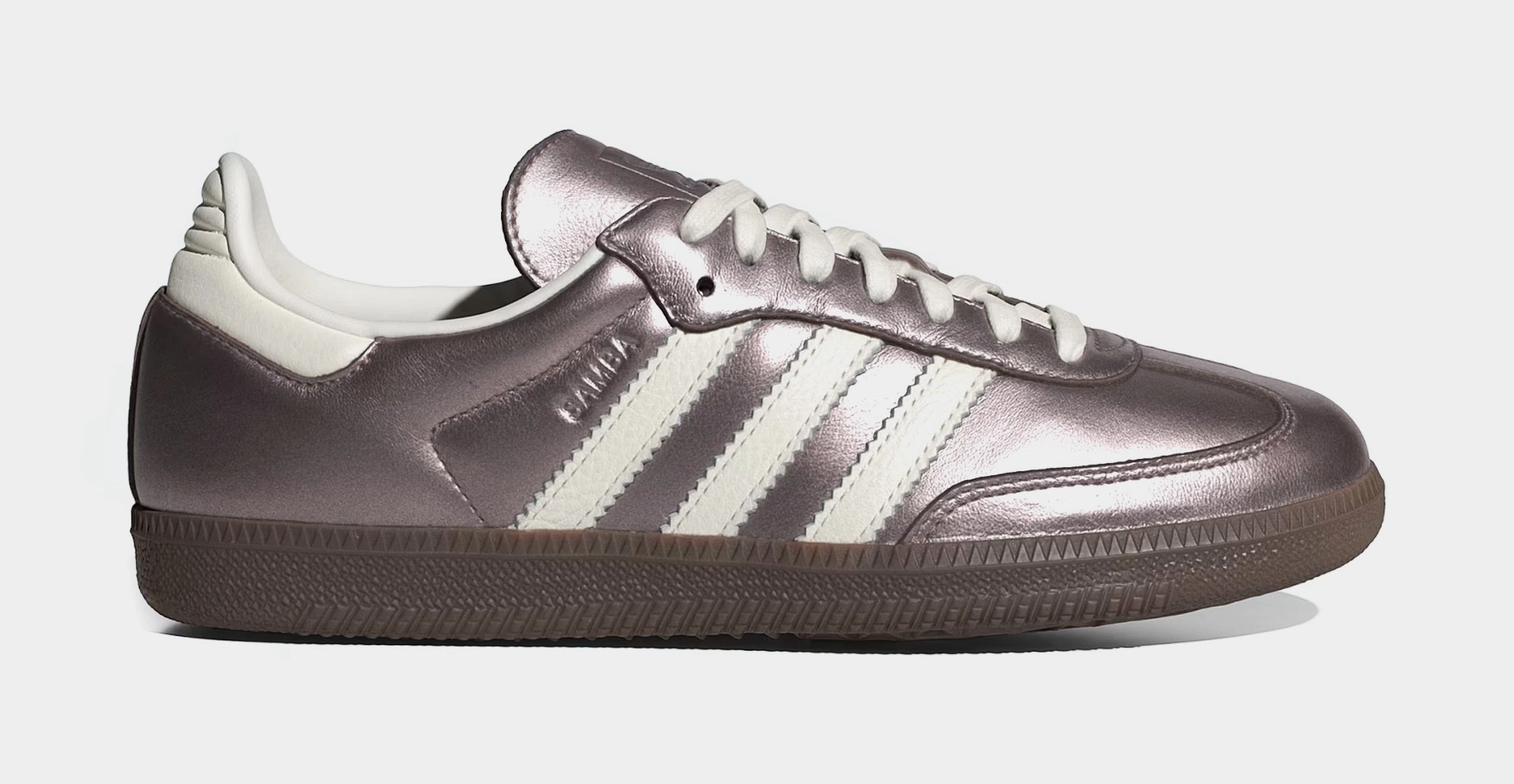 Samba OG Womens Lifestyle Shoes (Metallic Purple/White) Adidas Samba shoes with iconic T-toe design