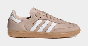 Samba OG Womens Lifestyle Shoes (Wonder Taupe/White/Gum) Adidas Samba shoes with iconic T-toe design
