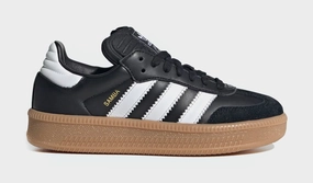 Samba XLG Grade School Lifestyle Shoes (Core Black/Cloud White/Gum) Adidas Samba XLG chunky retro-inspired sneakers