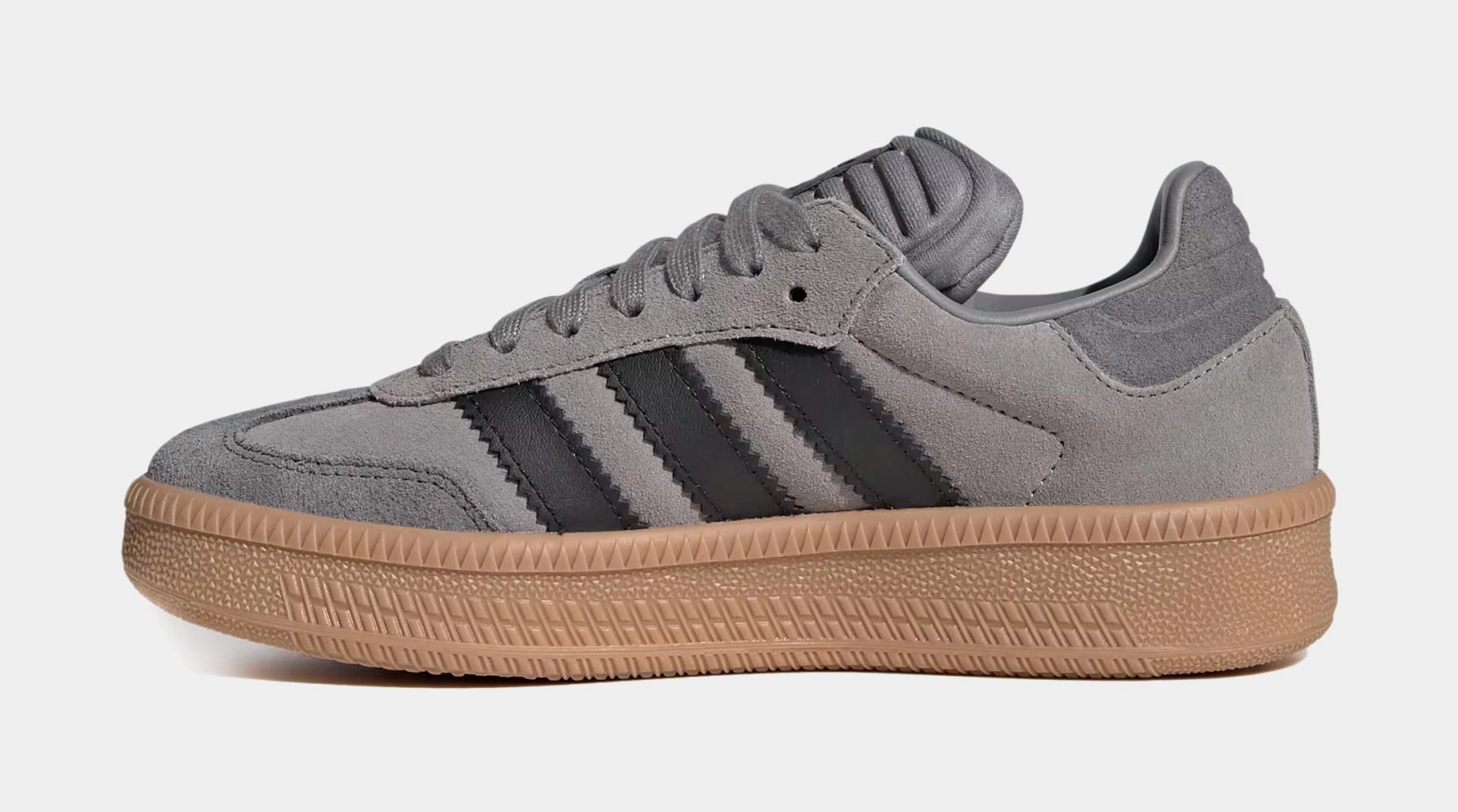 Samba XLG Grade School Lifestyle Shoes (Grey Three/Core Black/Gum) T-toe casual trainers