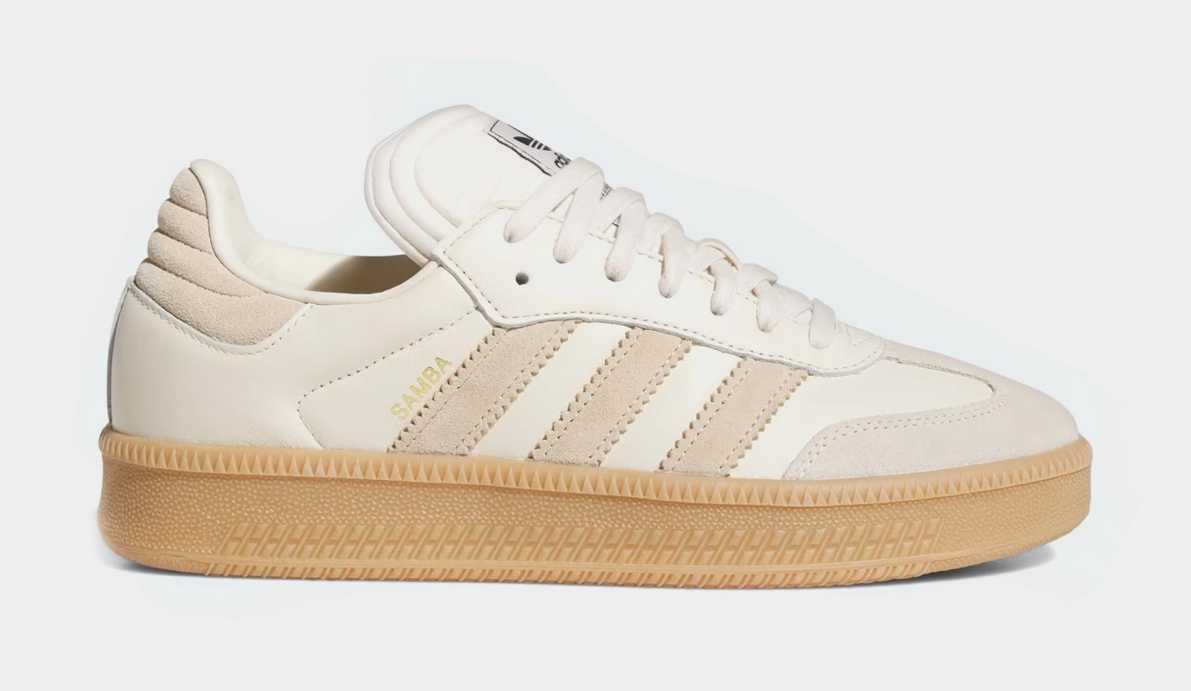 Samba XLG Mens Lifestyle Shoes (White/Beige) Adidas Samba XLG chunky retro-inspired sneakers