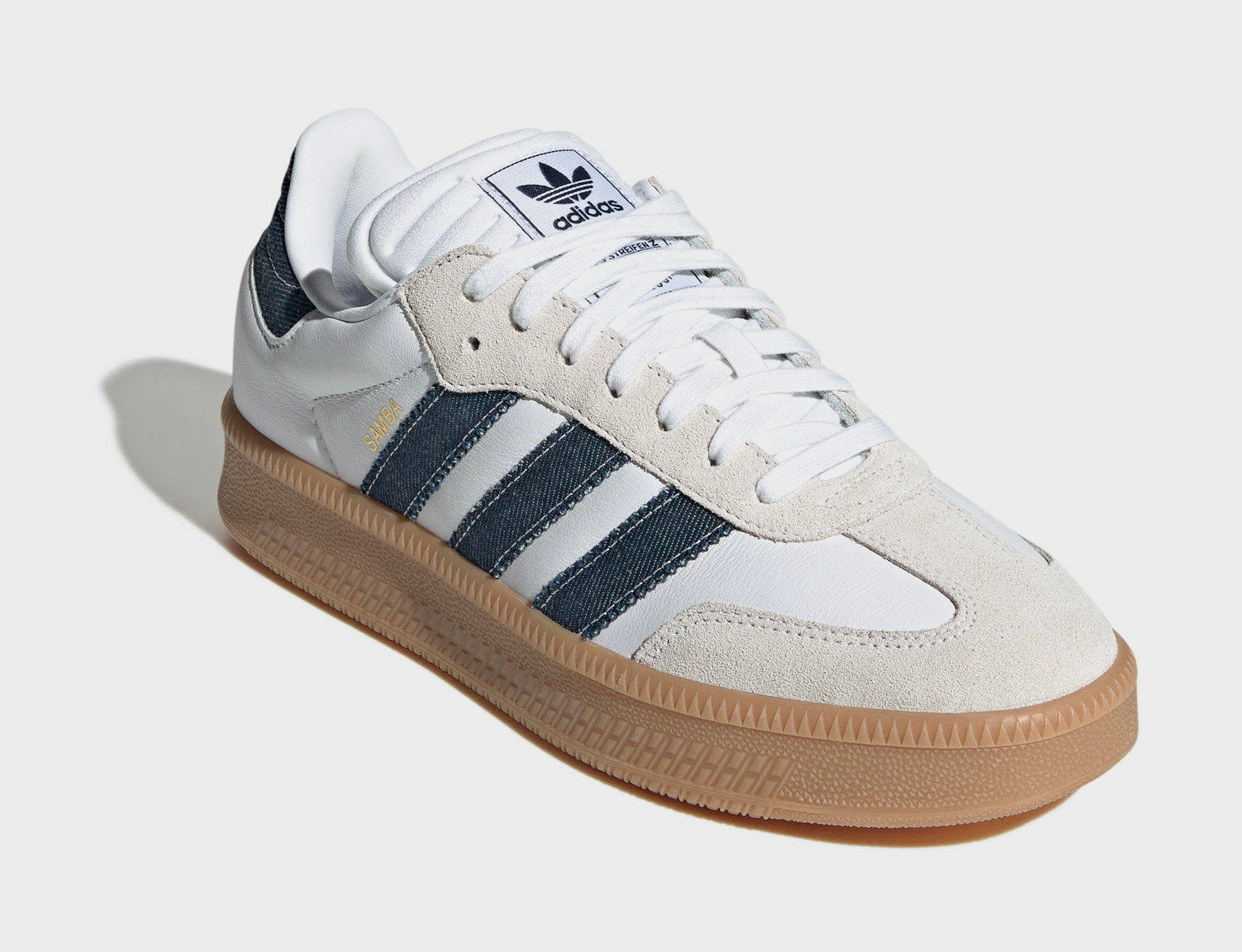 Samba XLG Mens Lifestyle Shoes (White/Night Indigo/Gum) Chunky classic revival shoes