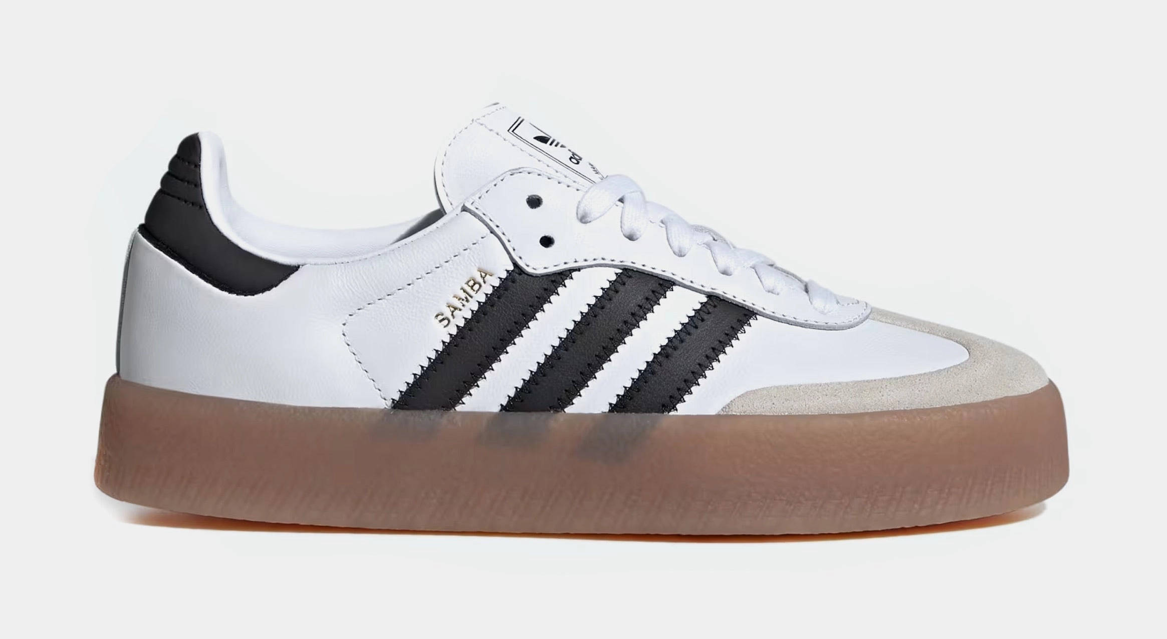 Sambae Womens Lifestyle Shoes (White/Core Black/Metallic) Adidas Samba shoes with iconic T-toe design