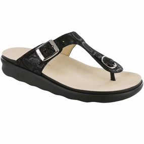 Sanibel - Nero Snake SAS comfort walking shoes with supportive build