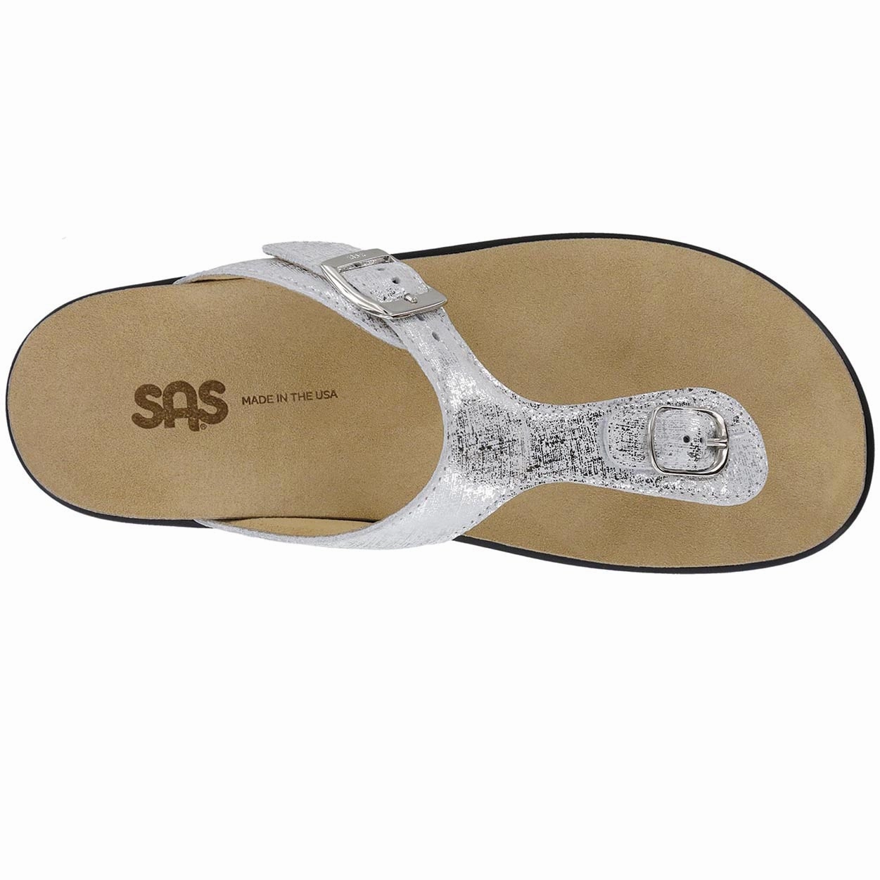 Sanibel - Shiny Silver SAS orthopedic comfort shoes