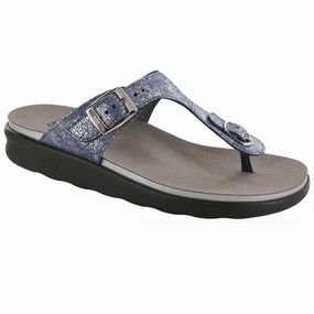 Sanibel - Silver Blue SAS comfort walking shoes with supportive build