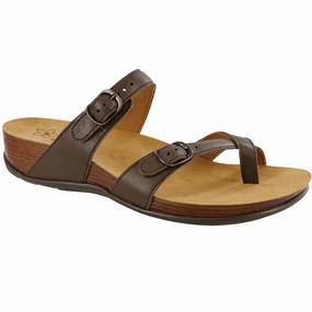 Shelly - Coffee SAS comfort walking shoes with supportive build