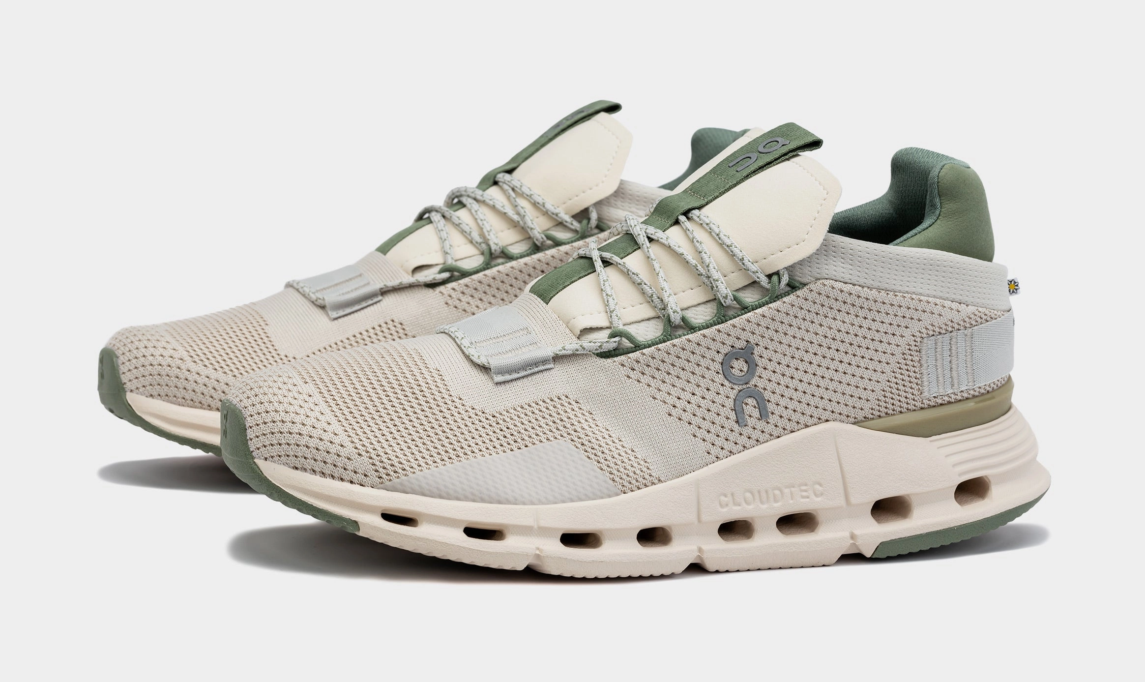 Shoe Palace Exclusive 30th Anniversary Cloudnova Mens Running Shoes (Beige/Green) On Running Womens Shoes