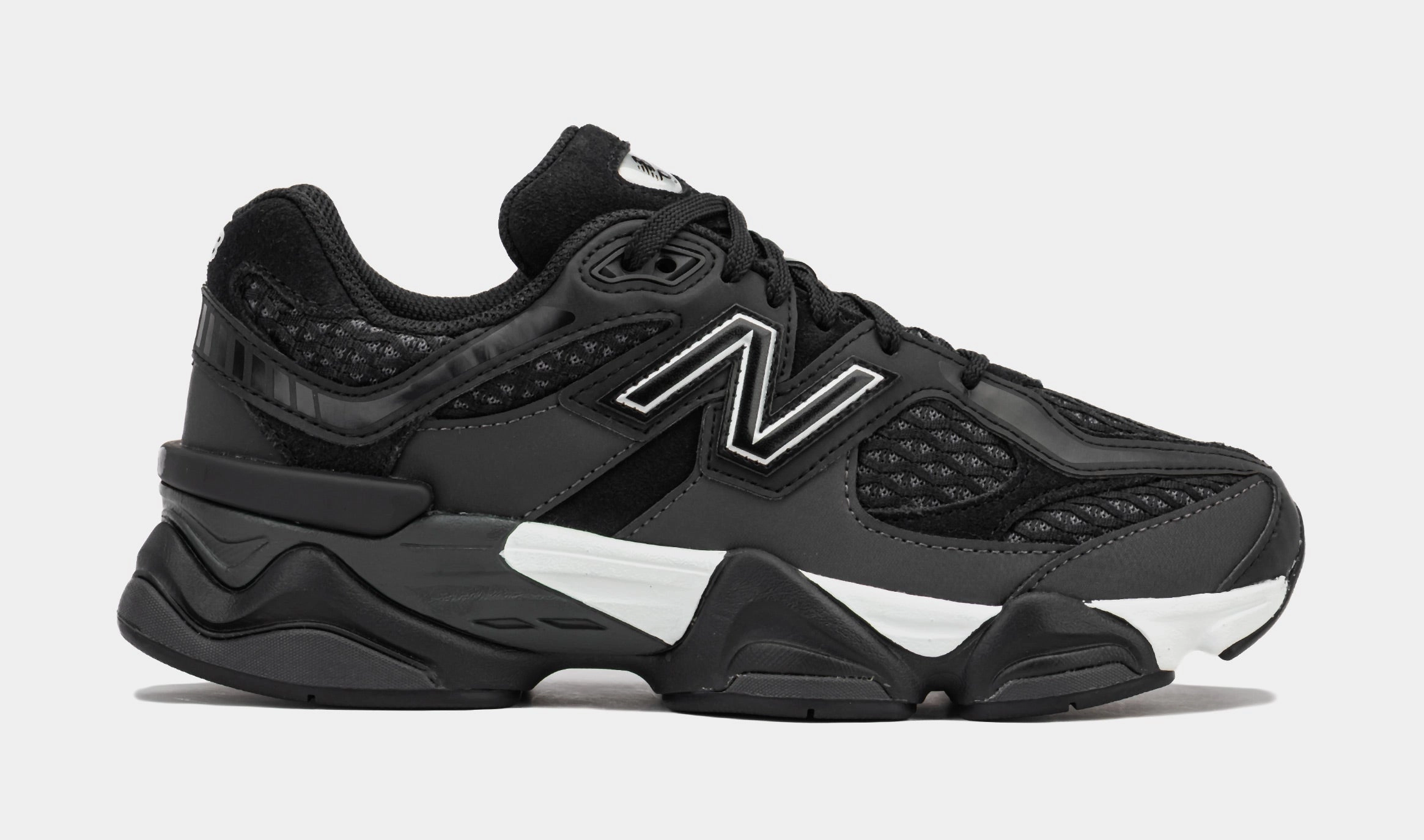 Shoe Palace Exclusive 9060 Grade School Running Shoes (Black/Silver) new balance 9060 lightweight training sneakers