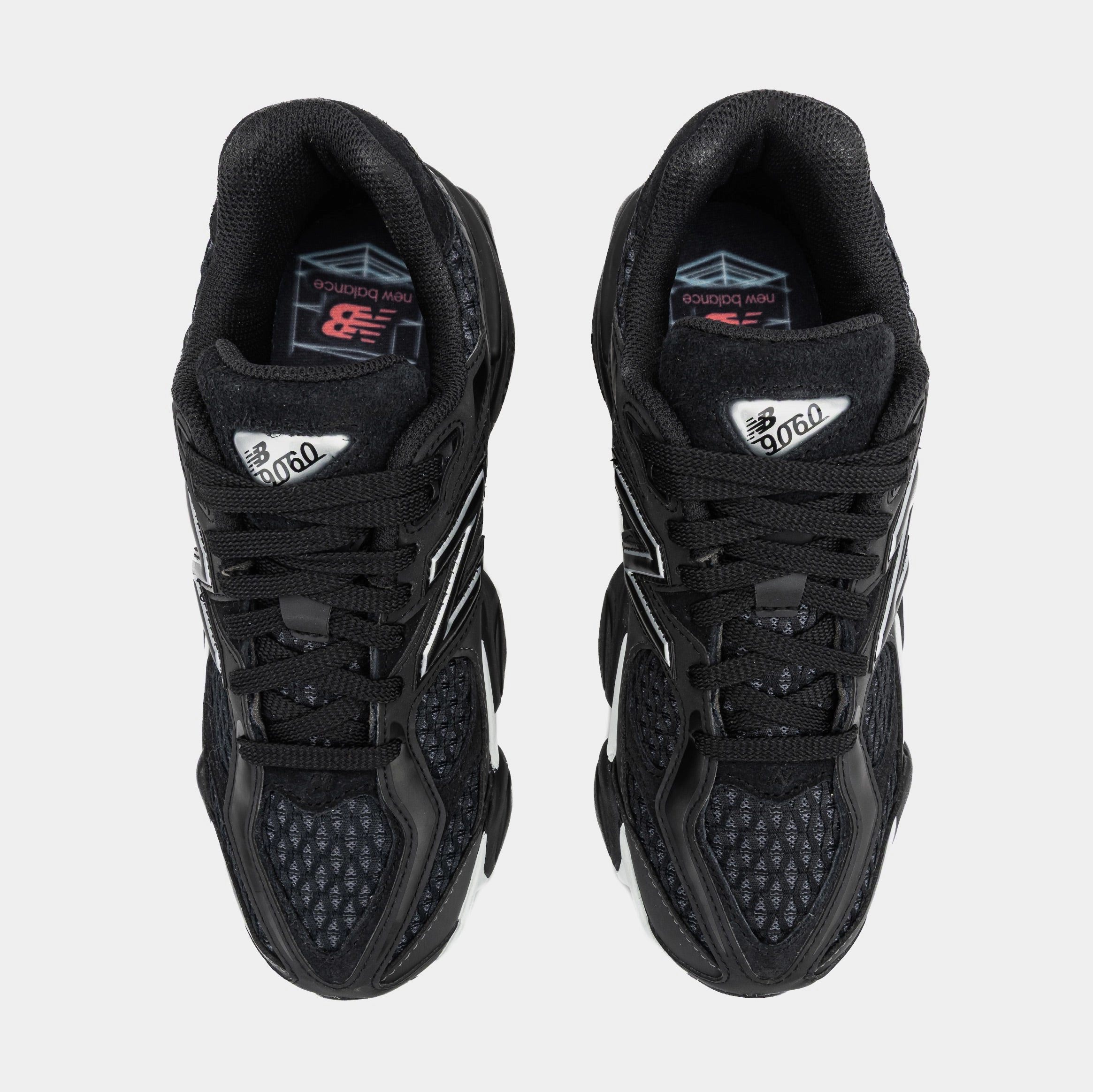 Shoe Palace Exclusive 9060 Grade School Running Shoes (Black/Silver) NB 9060 runners
