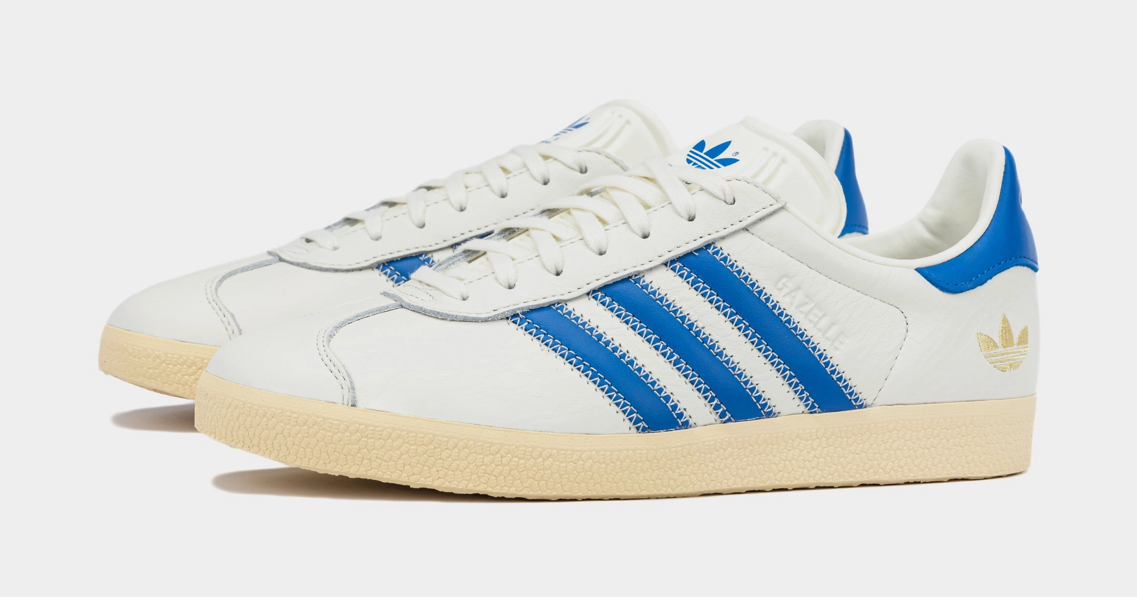 Shoe Palace Exclusive Gazelle Mens Lifestyle Shoes (Ivory/Bold Blue) Old-school fashion sneakers