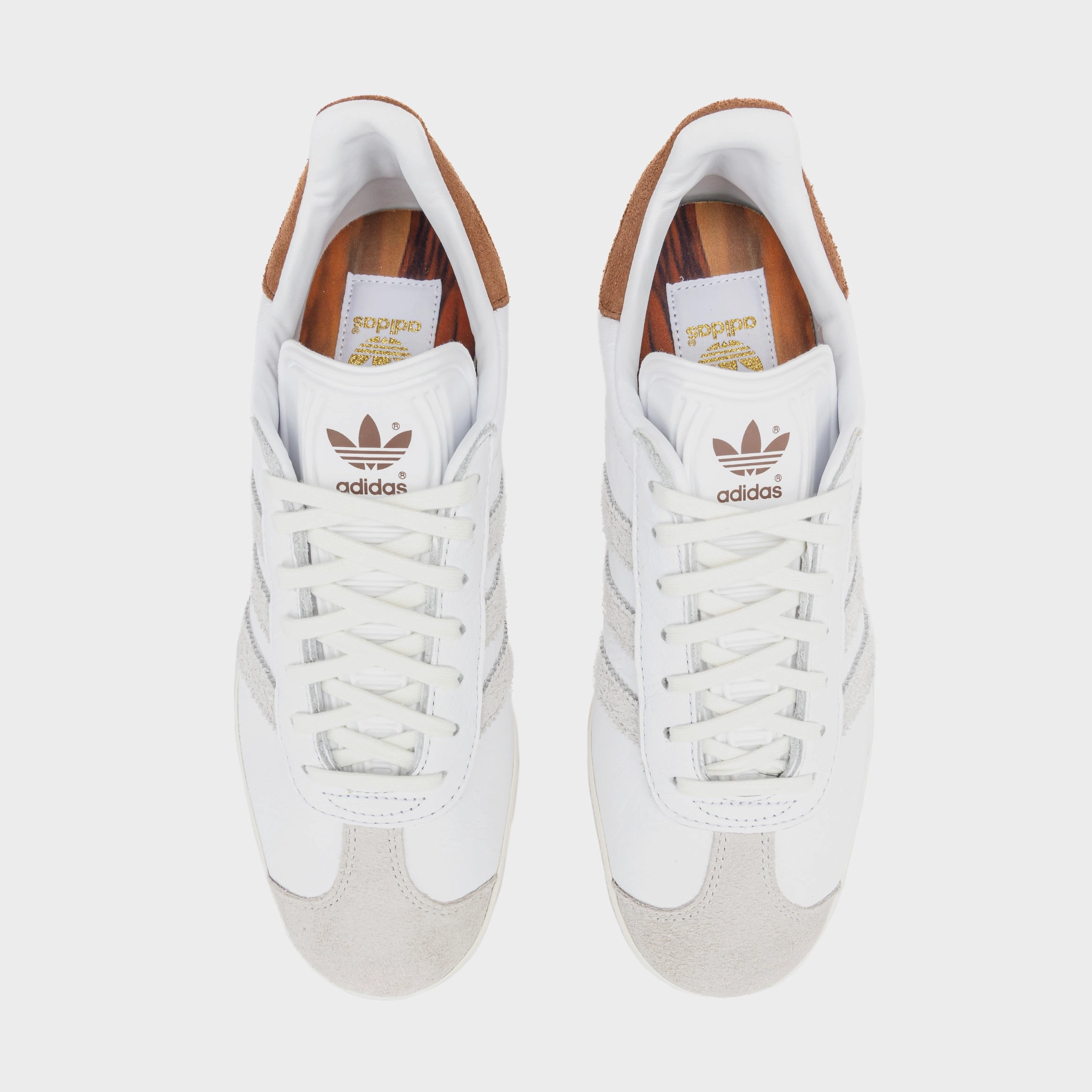 Shoe Palace Exclusive Gazelle Mens Lifestyle Shoes (White/Brown) Old-school fashion sneakers