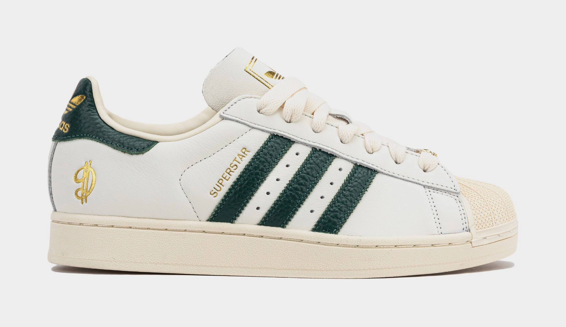 Shoe Palace x Adidas Superstar II Dame Time Mens Lifestyle Shoes (White/Green/Beige) Free Shipping Adidas Superstar shell-toe sneakers with timeless appeal
