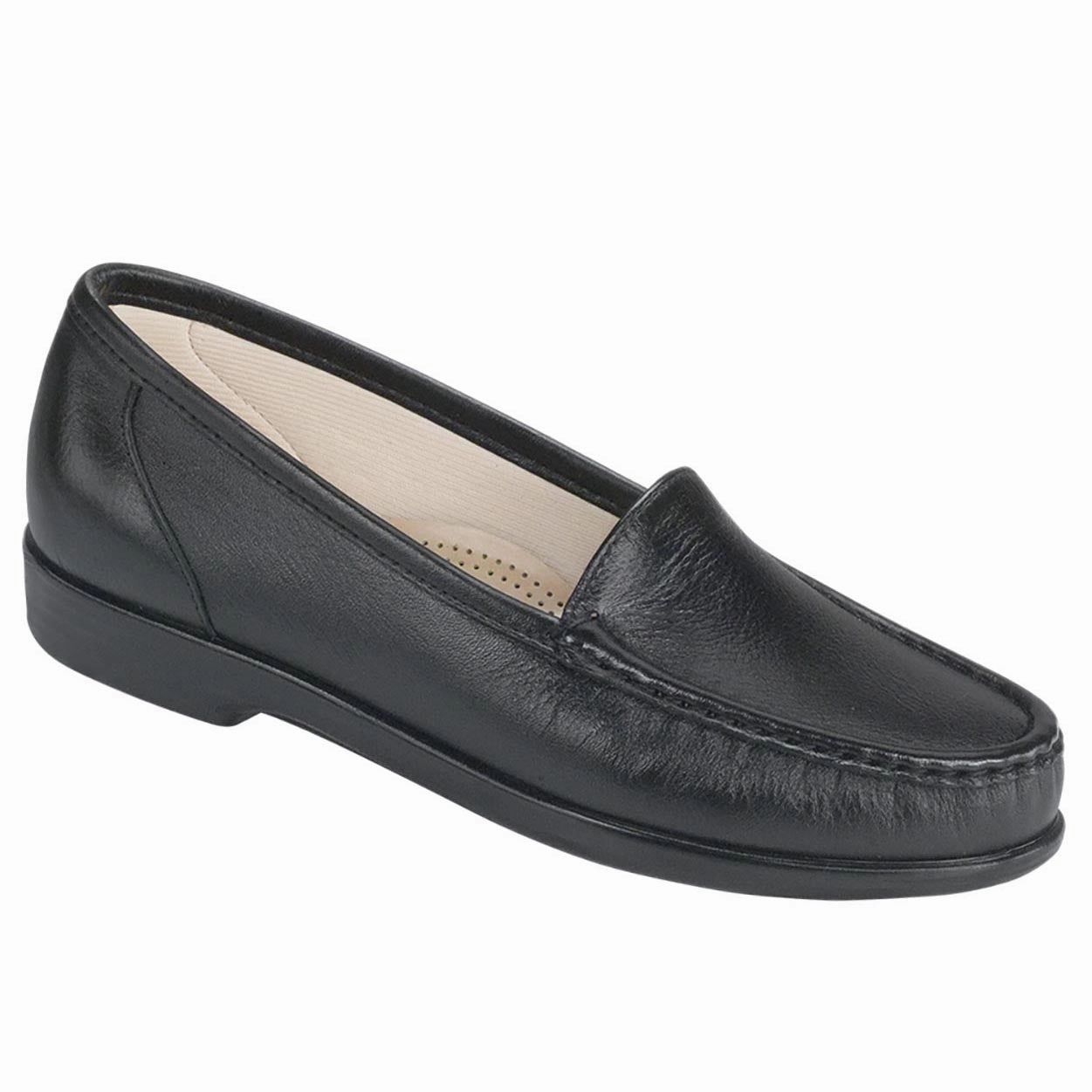 Simplify - Black SAS comfort walking shoes with supportive build