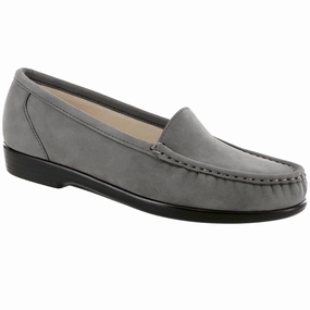 Simplify - Gray Nubuck SAS comfort walking shoes with supportive build