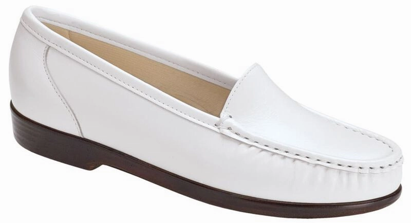 Simplify - White SAS comfort walking shoes with supportive build