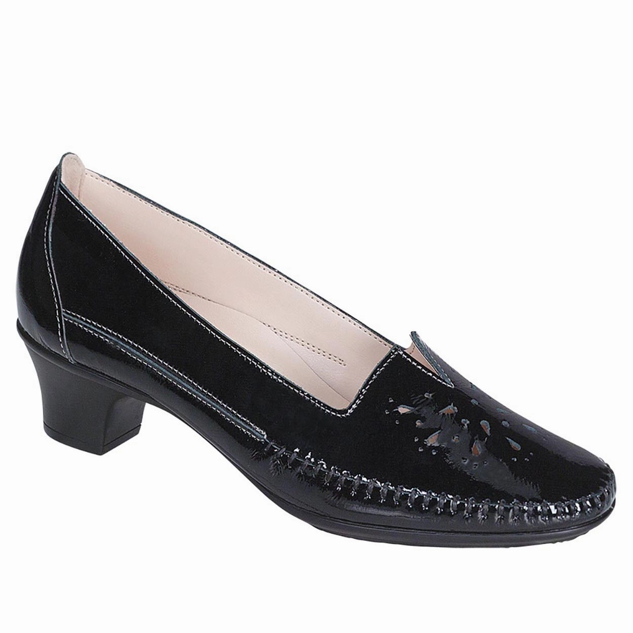 Sonyo - Black SAS comfort walking shoes with supportive build