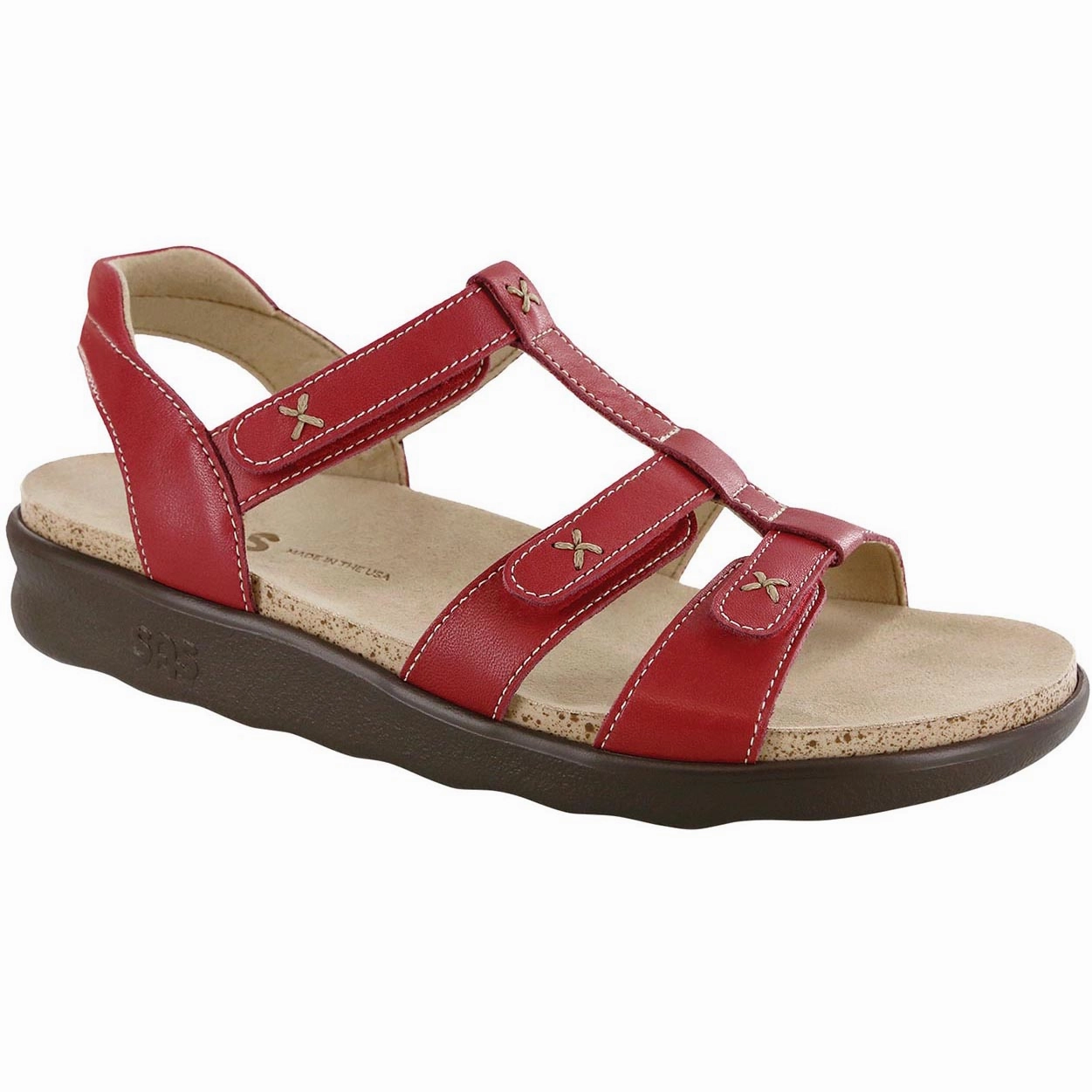 Sorrento - Red SAS comfort walking shoes with supportive build