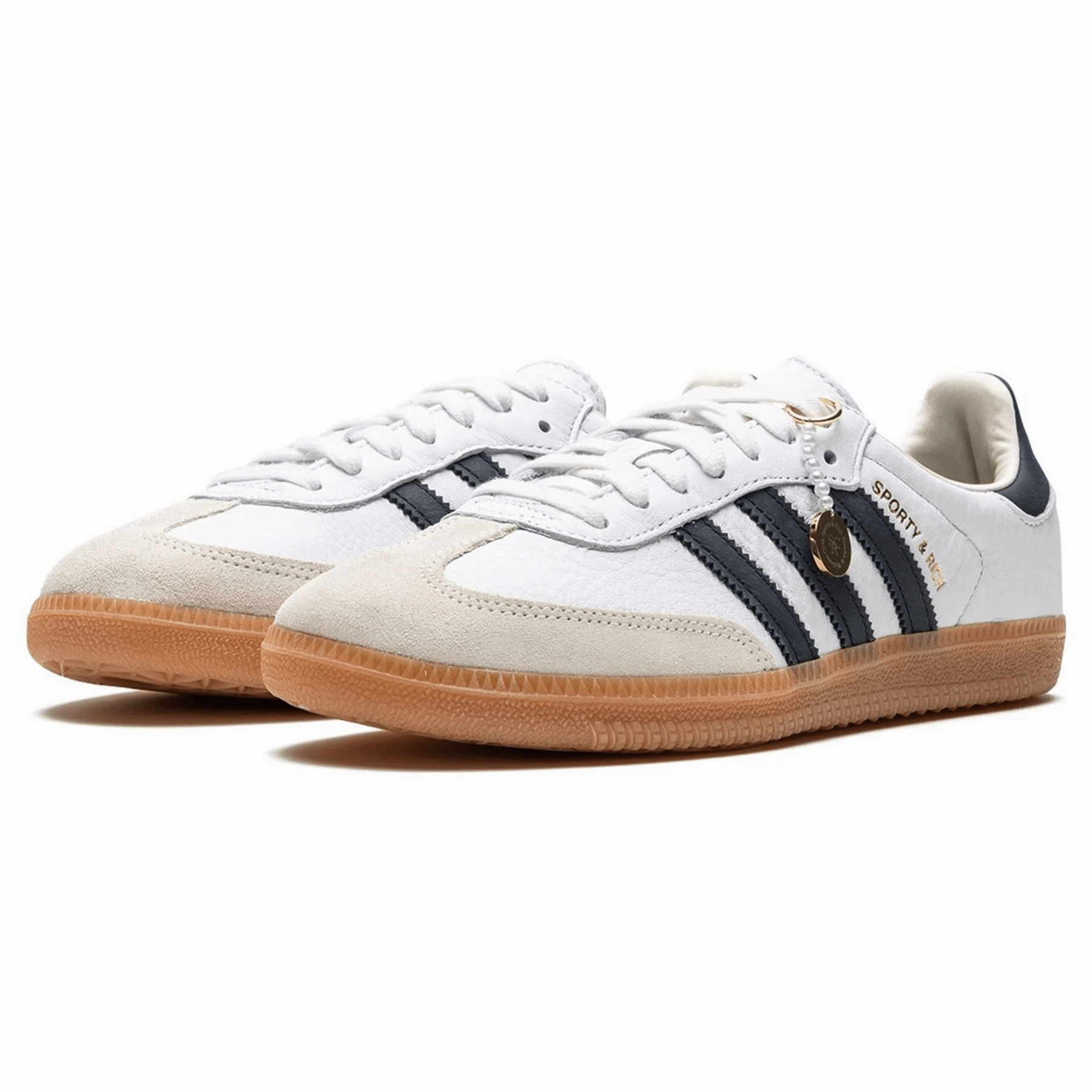 Sporty & Rich x Adidas Samba OG 'White Black' Throwback low-top sneakers