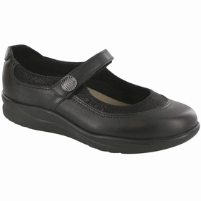Step Out - Black SAS comfort walking shoes with supportive build