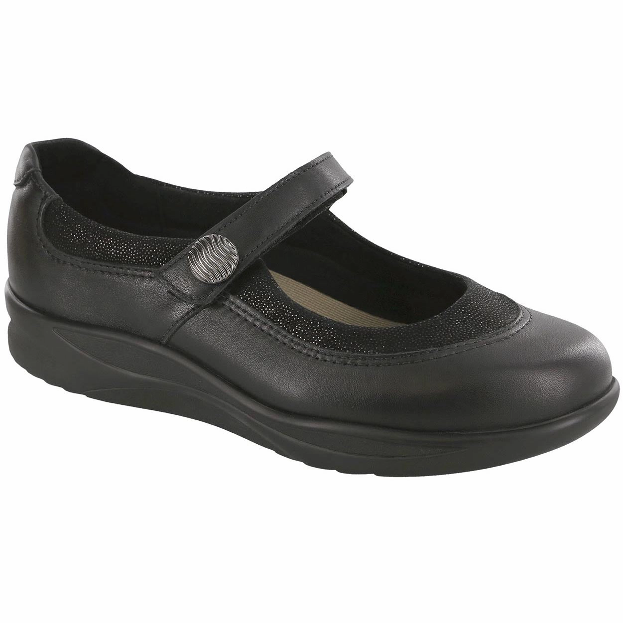 Step Out - Black SAS comfort walking shoes with supportive build